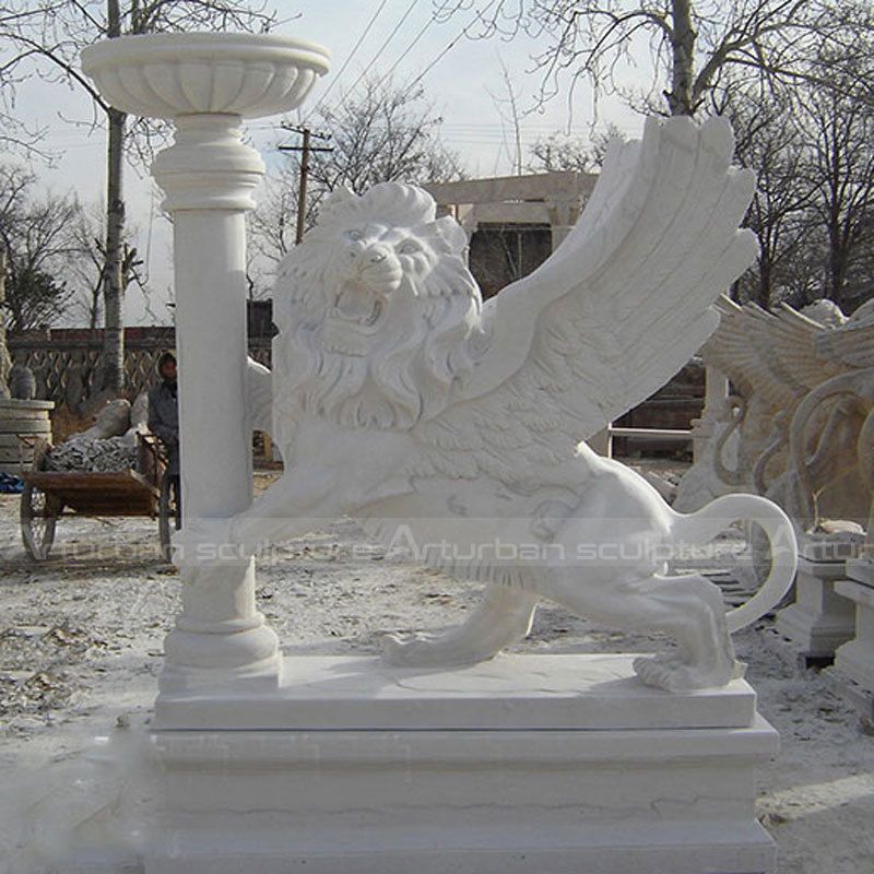 marble winged lion statue