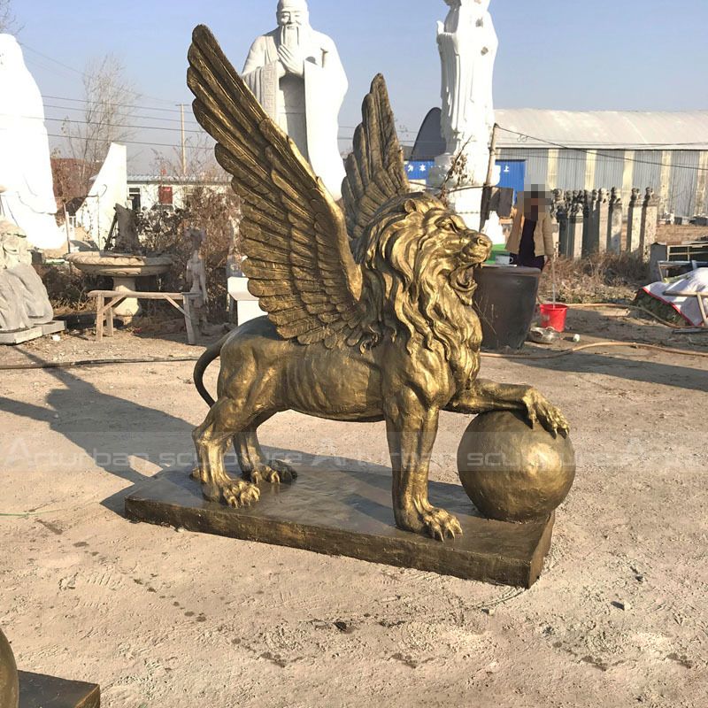 winged lion sculpture