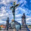 jesus on cross sculpture