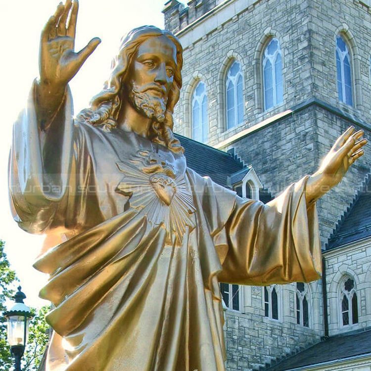 outdoor sacred heart statue