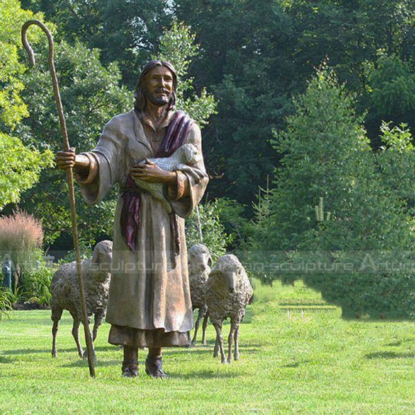 jesus the good shepherd garden statue