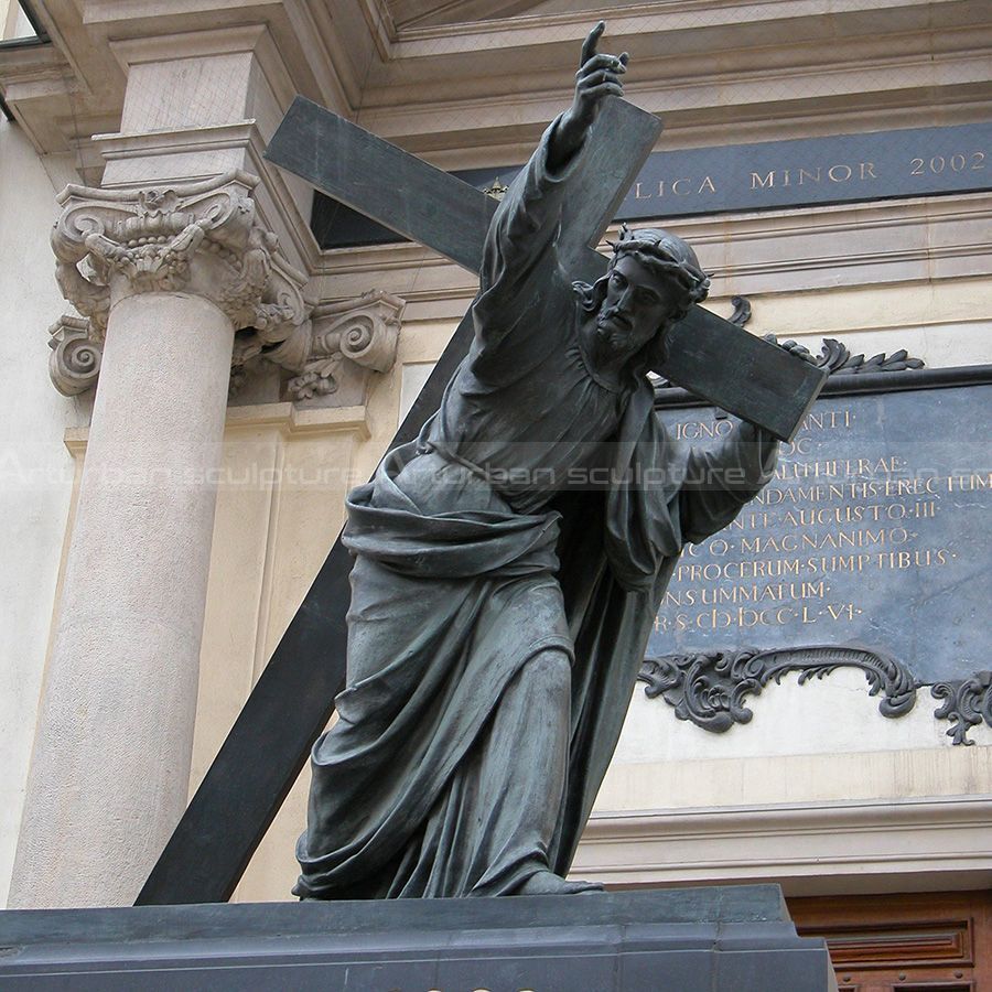 christ carrying the cross statue