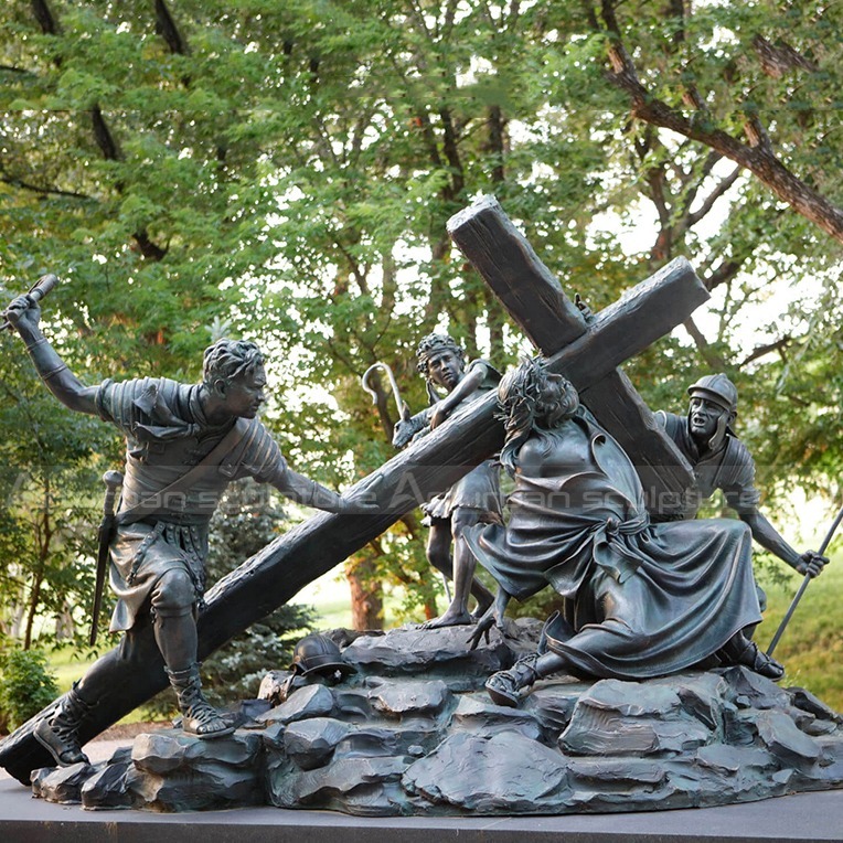 outdoor stations of the cross statues