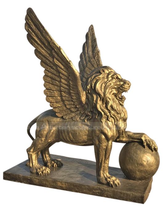 flying lion statue