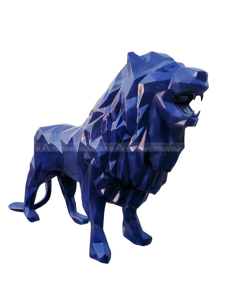 geometric lion statue