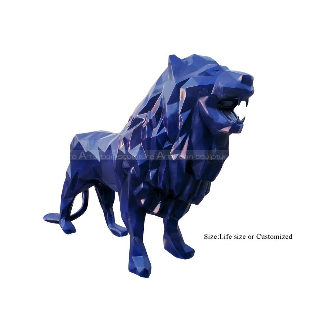 geometric lion statue