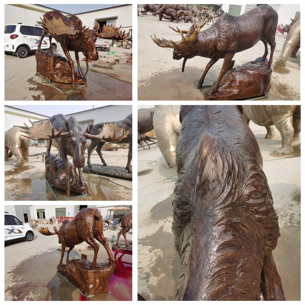 Bronze Moose Sculpture