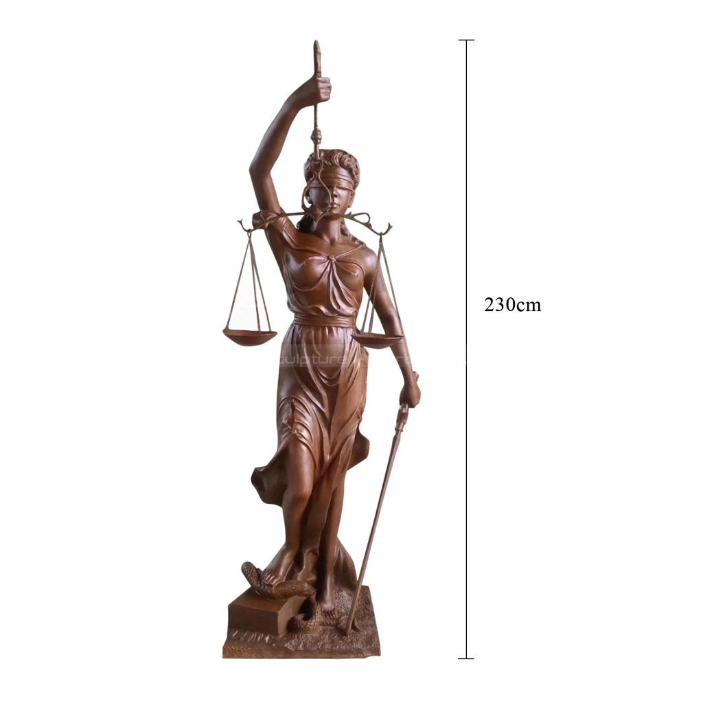 Statue Justice Pendule • Sculpture Résine Bronze • Veronese • 21 Cm • Reproduction