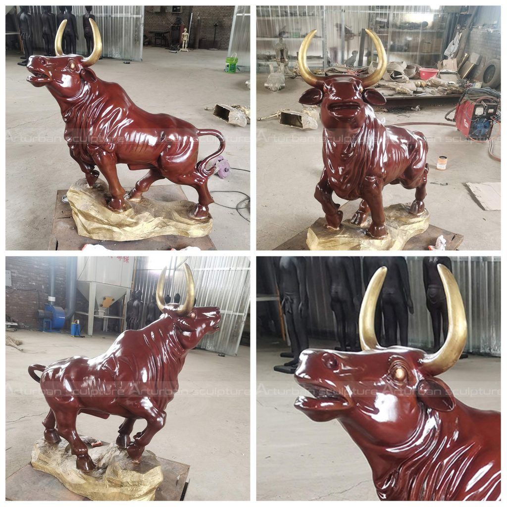 Escultura de Vaca de Bronze