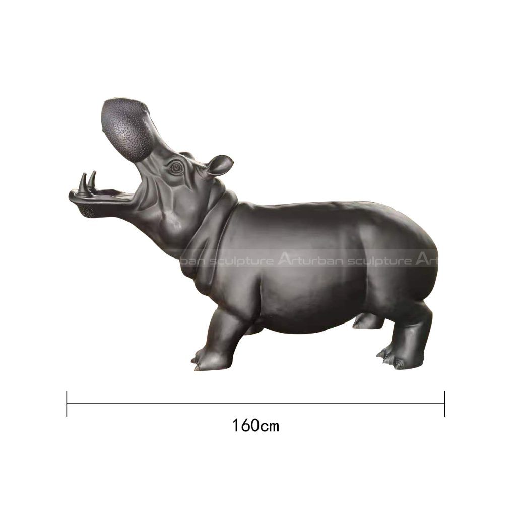 bronze hippo statue