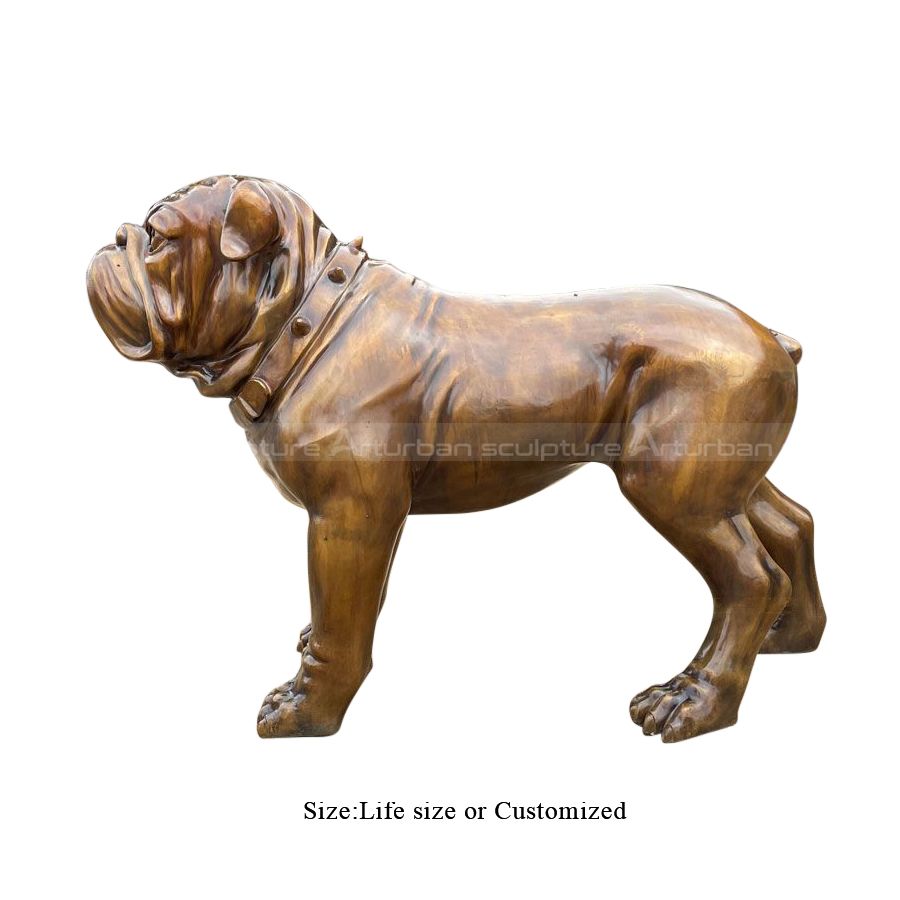 bronze french bulldog statue