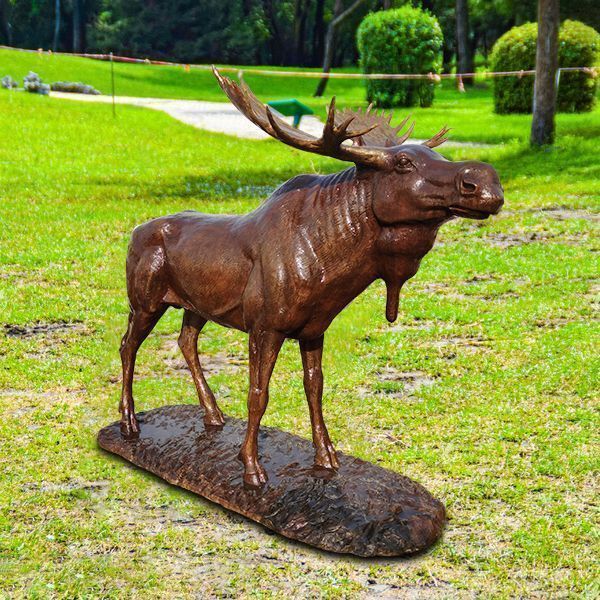 bronze moose statue