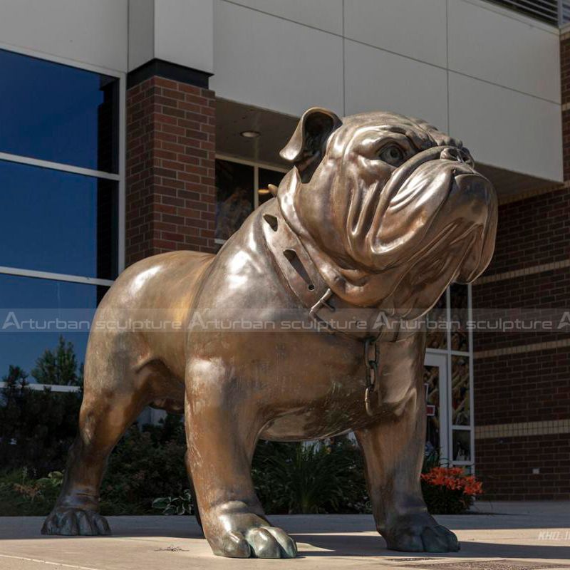 bronze french bulldog statue