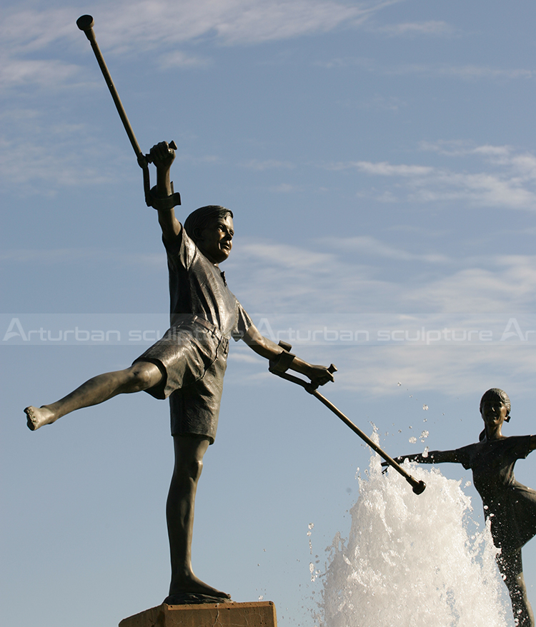 bronze child fountain