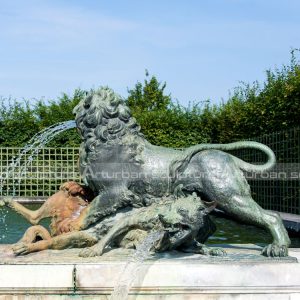 lion and wild boar statue