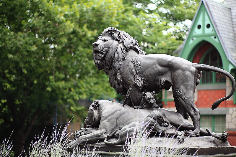 lion and cub statue