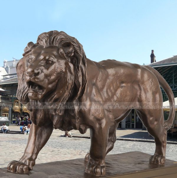 large brass lion statue