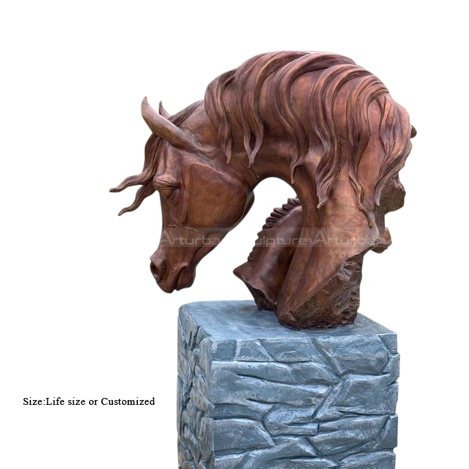 horse head garden statue
