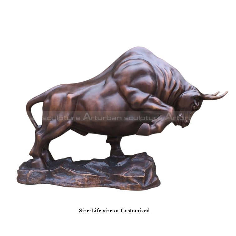 charging bull figurine