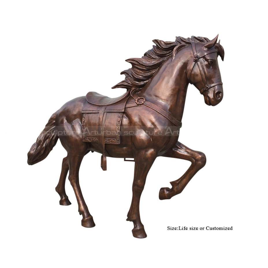 bronze running horse sculpture