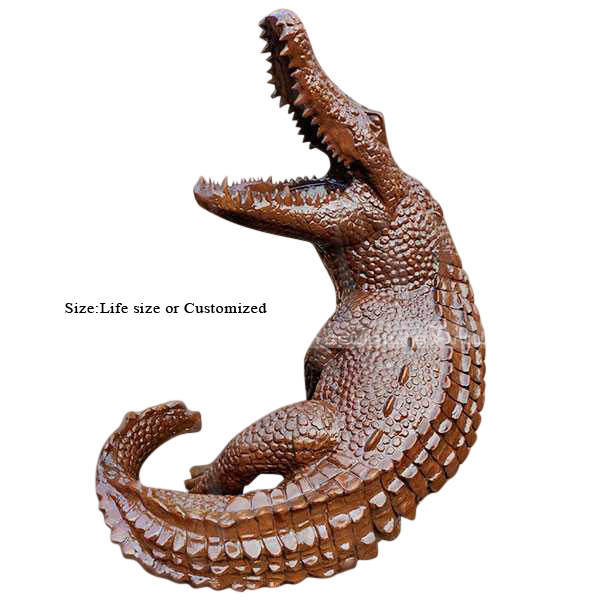 bronze crocodile sculpture
