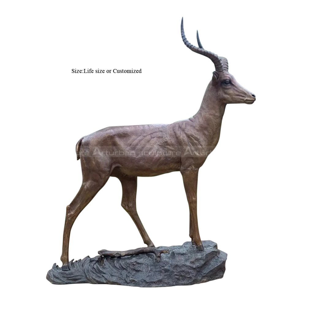 bronze antelope sculpture