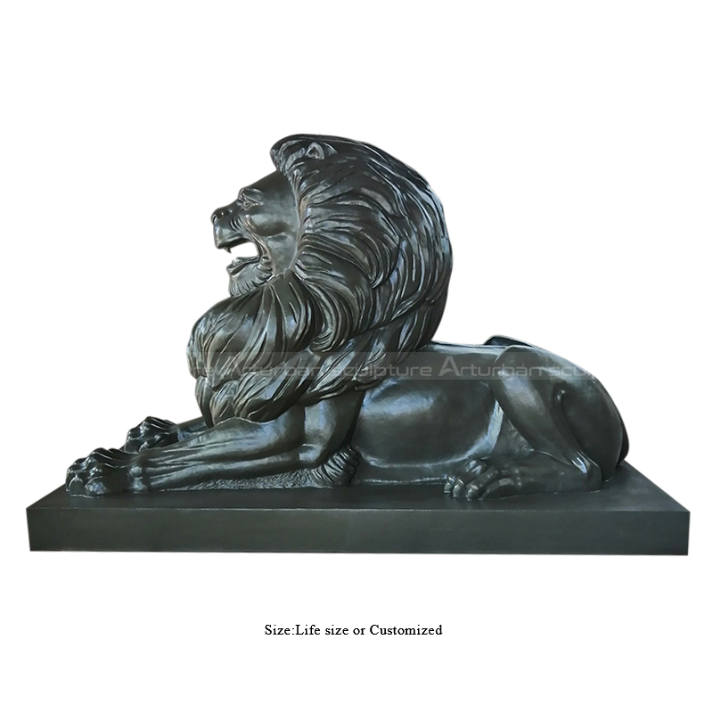 sitting lion garden statue