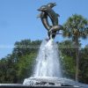 outdoor dolphin fountain