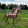 bronze running horse sculpture