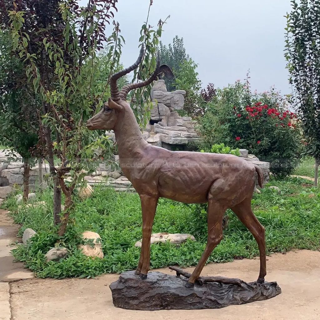 bronze antelope sculpture