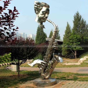 saxophone player statue