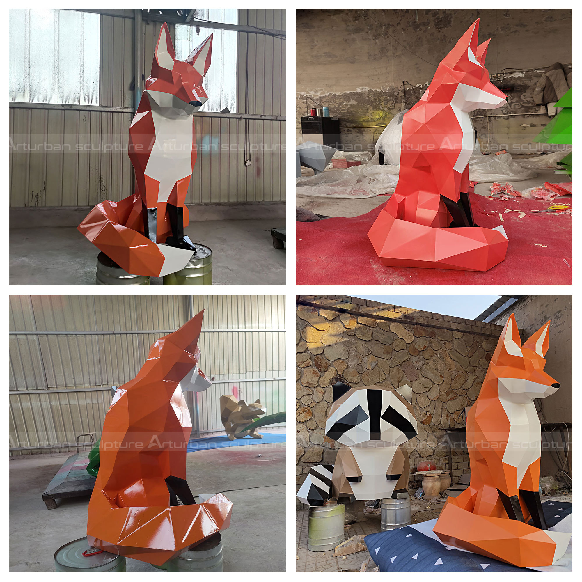 Geometric Fox Sculpture