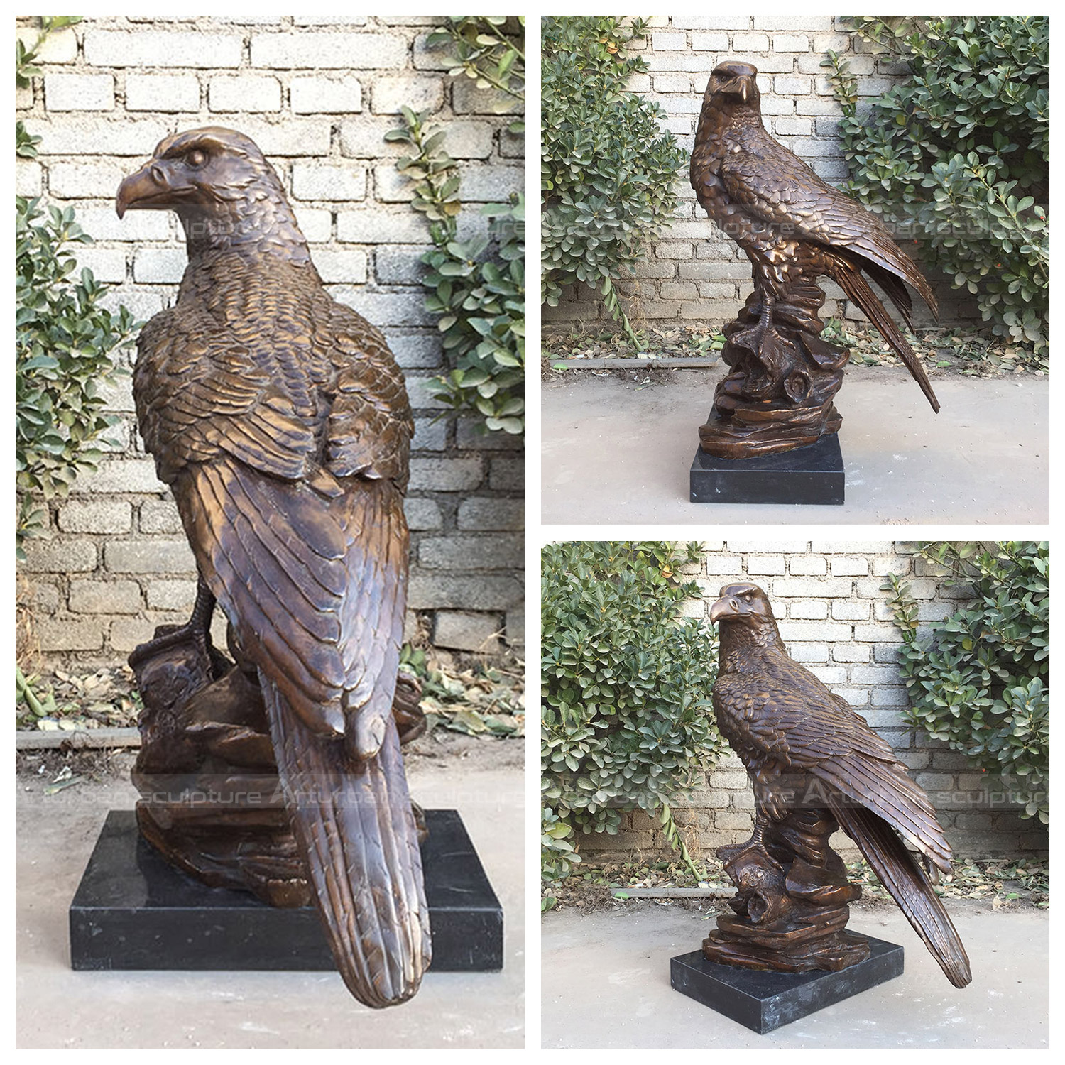 antique bronze eagle statue