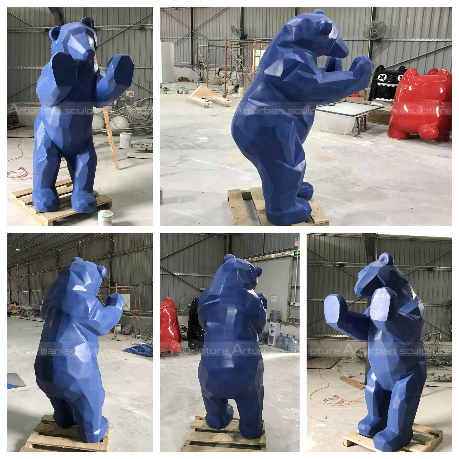 geometric bear sculpture