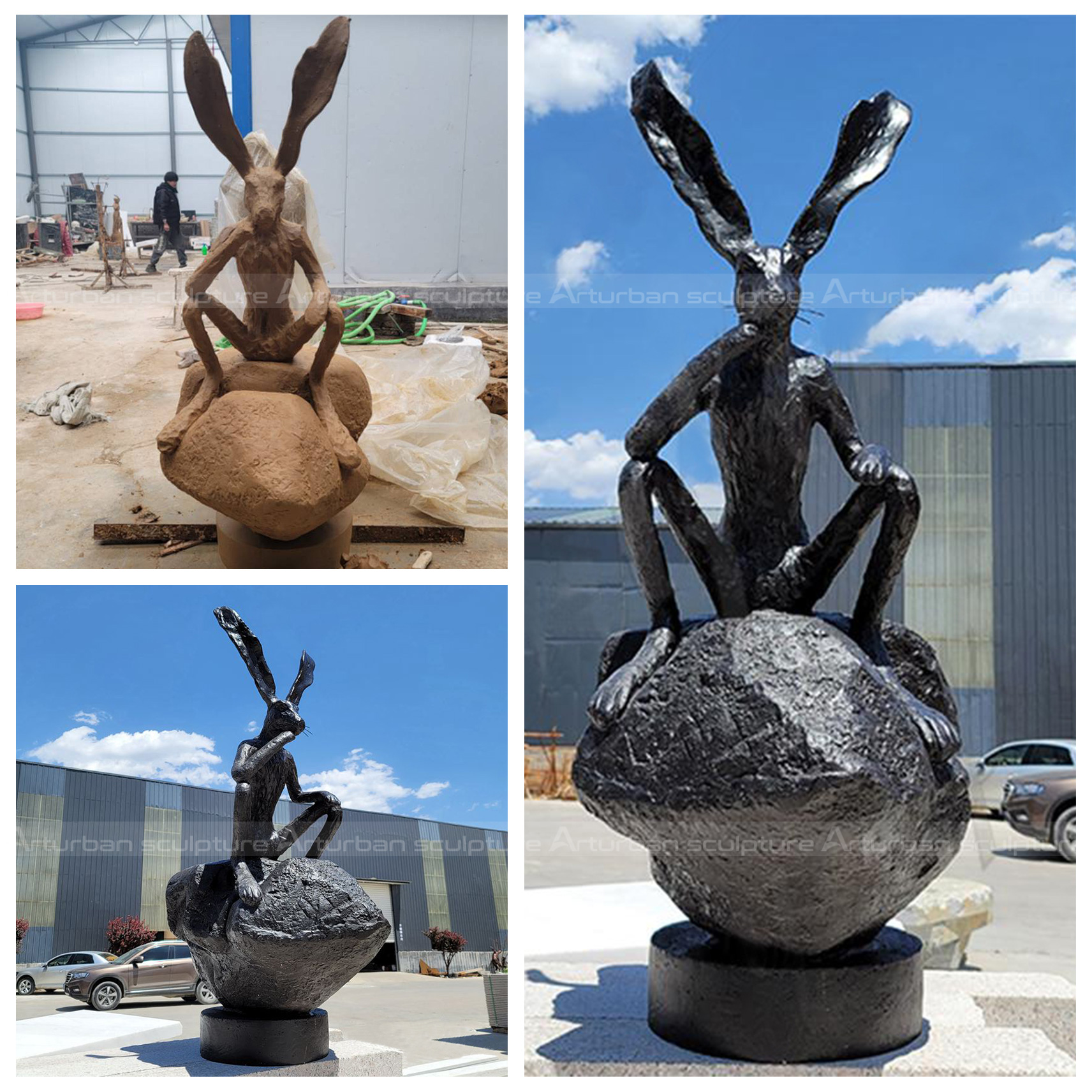 sitting rabbit statue