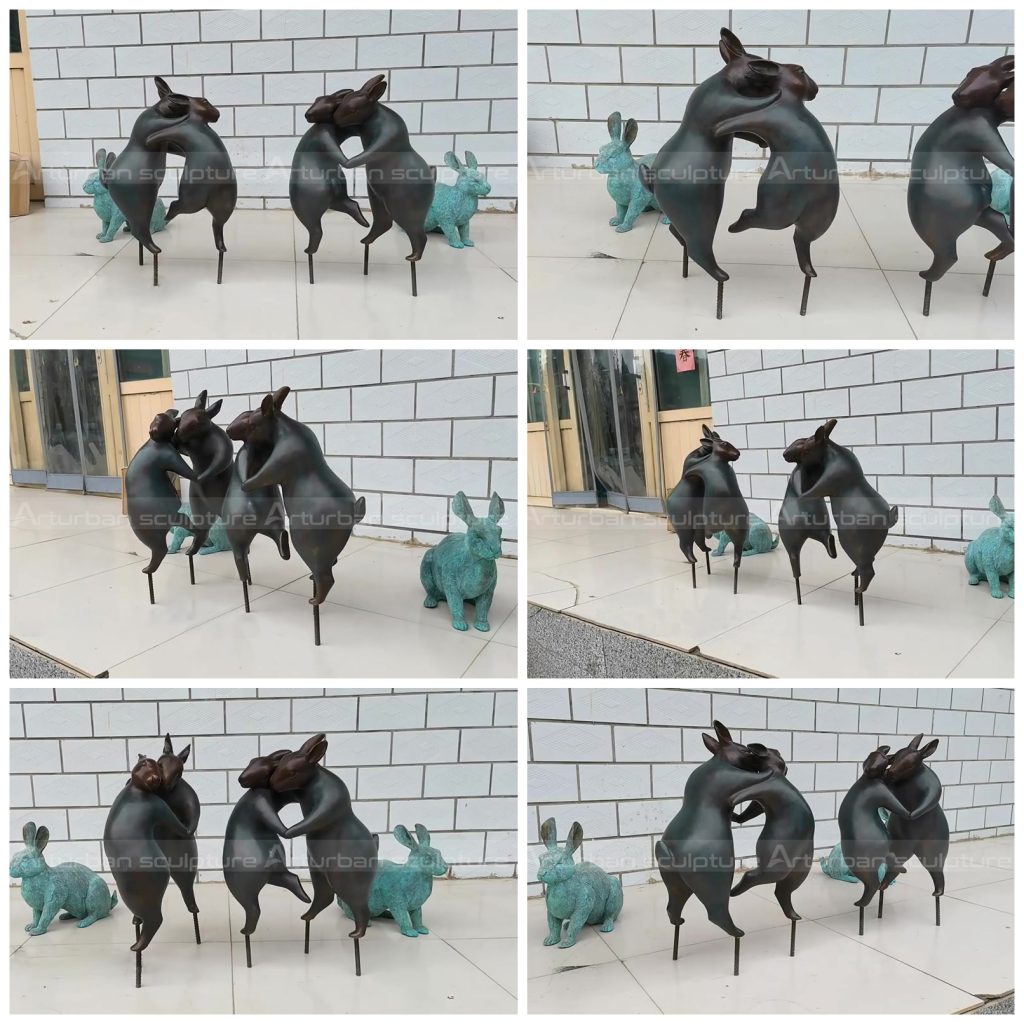 dancing bunnies sculpture