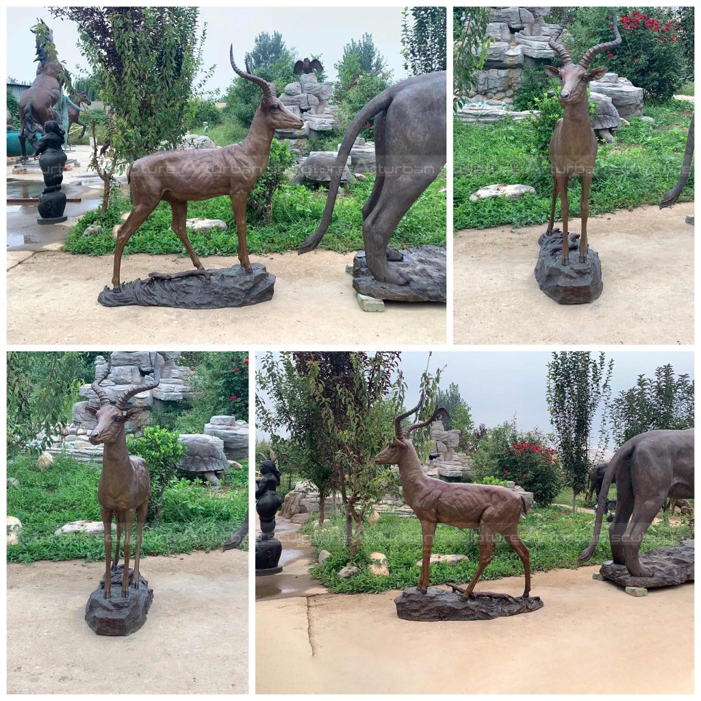 bronze antelope sculpture