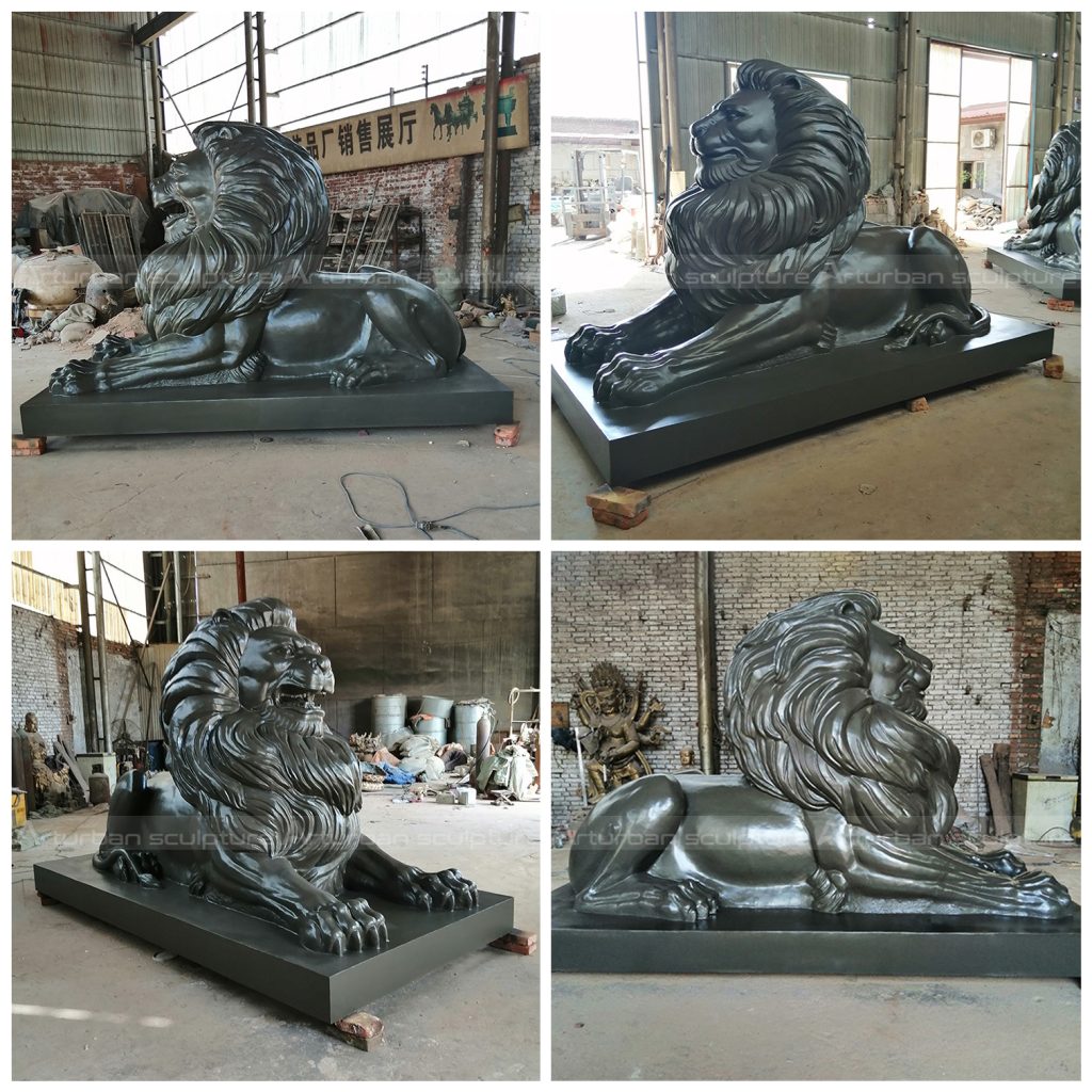 sitting lion garden statue