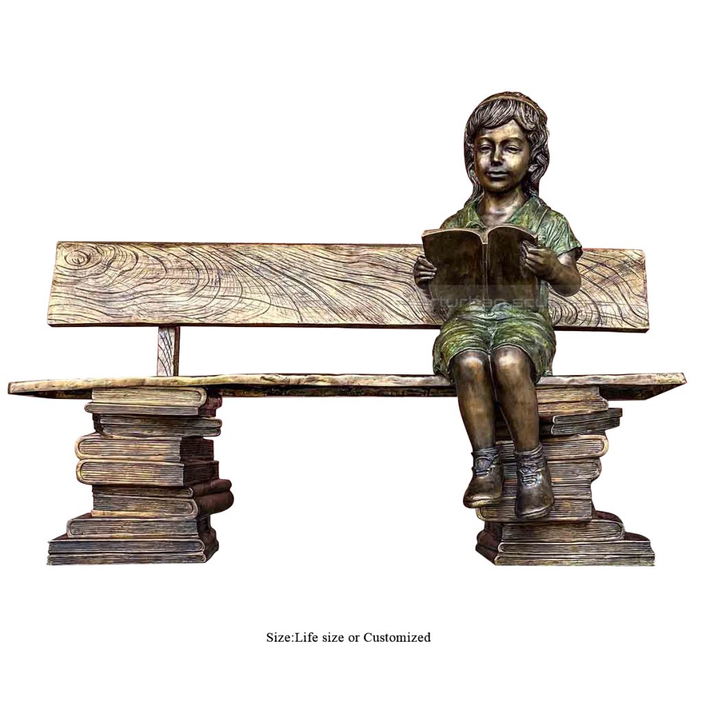 Girl Reading Book Statue