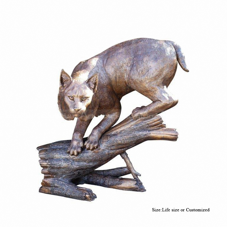 bronze cat garden statue