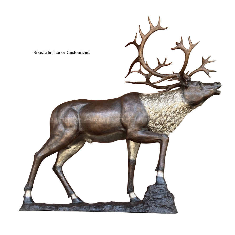 bronze reindeer sculpture