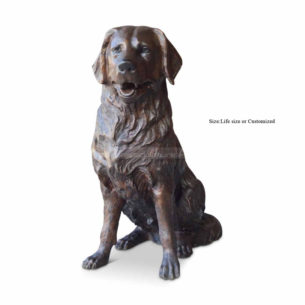 golden retriever garden sculpture