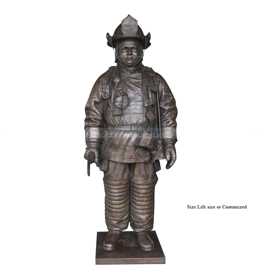 bronze firefighter statues
