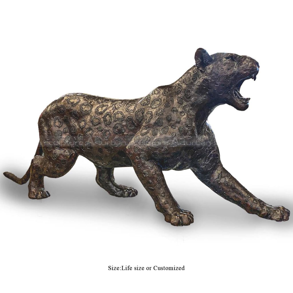leopard bronze sculpture