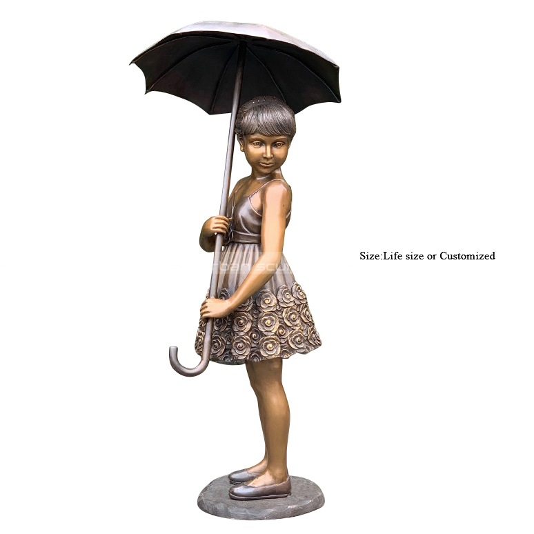 Girl with Umbrella Water Fountain
