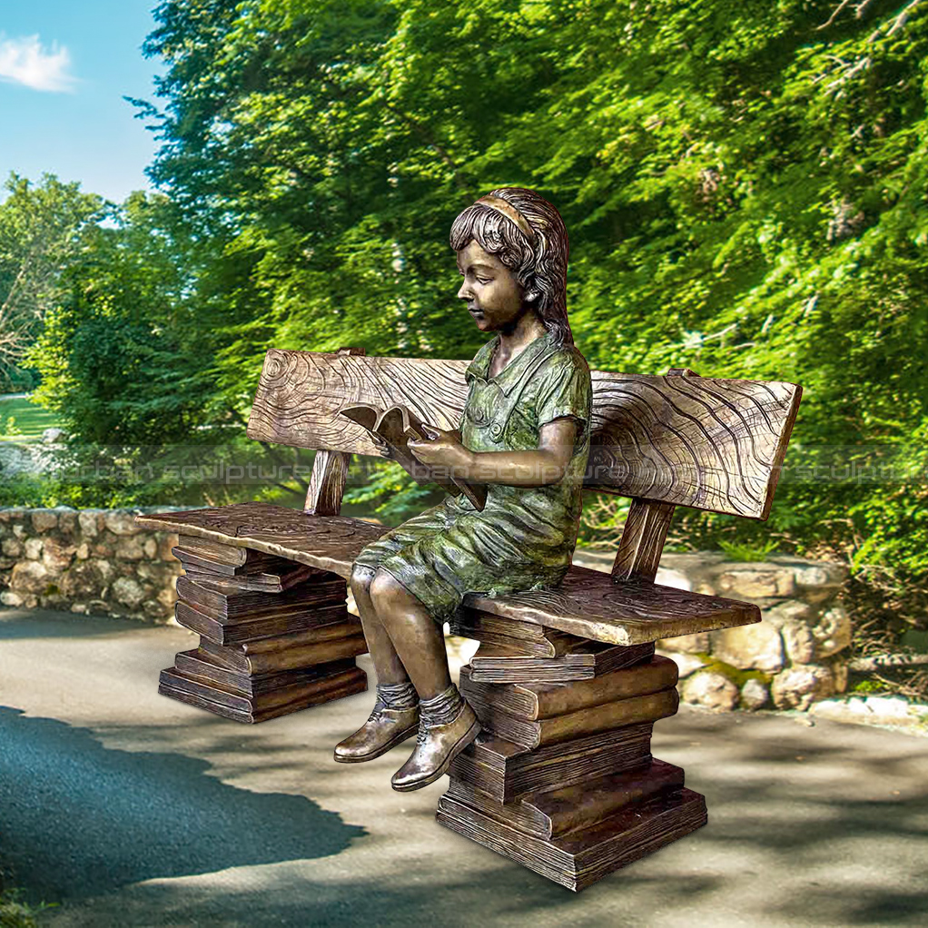 Girl Reading Book Statue