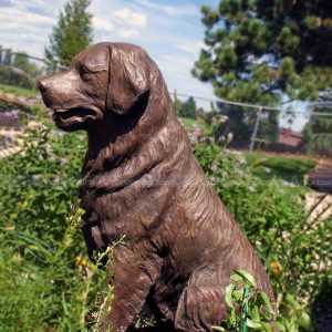 golden retriever garden sculpture