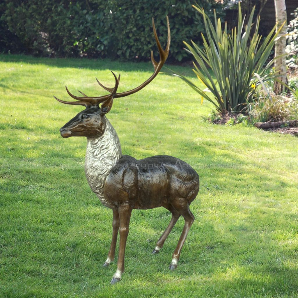 outdoor reindeer statues