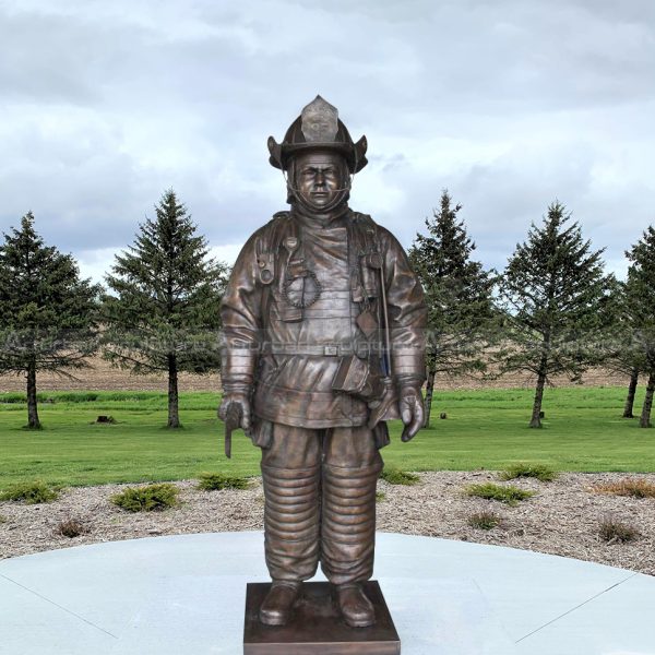 bronze firefighter statues