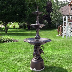 outdoor water fountain statues